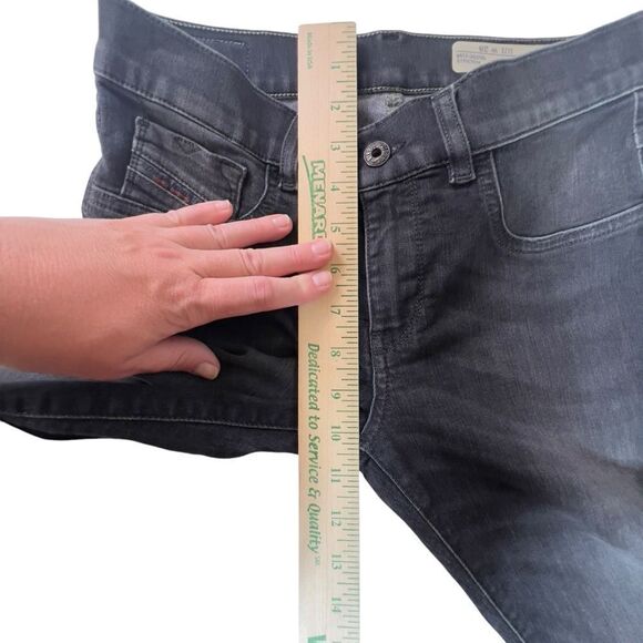 Diesel Livier black gray Super Slim Jegging Jeans 28 Distressed Black Low Rise - Picture 13 of 16